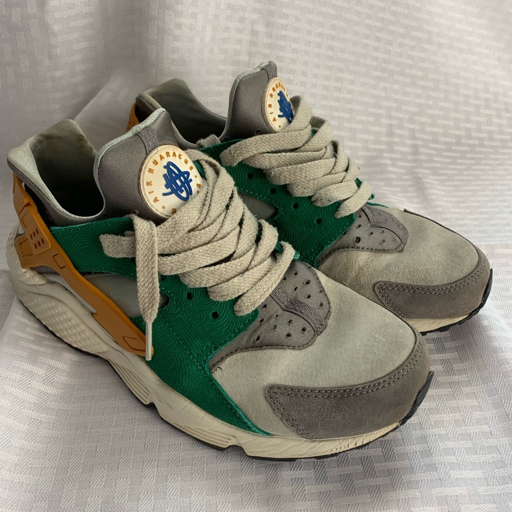 NIKE Air Huaraches Green Gold Grey Sneaker Men’s 8